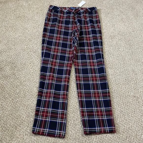 J McLaughlin Pants Womens 10* Plaid Trousers Stretch Holiday Preppy NWT - Picture 1 of 11